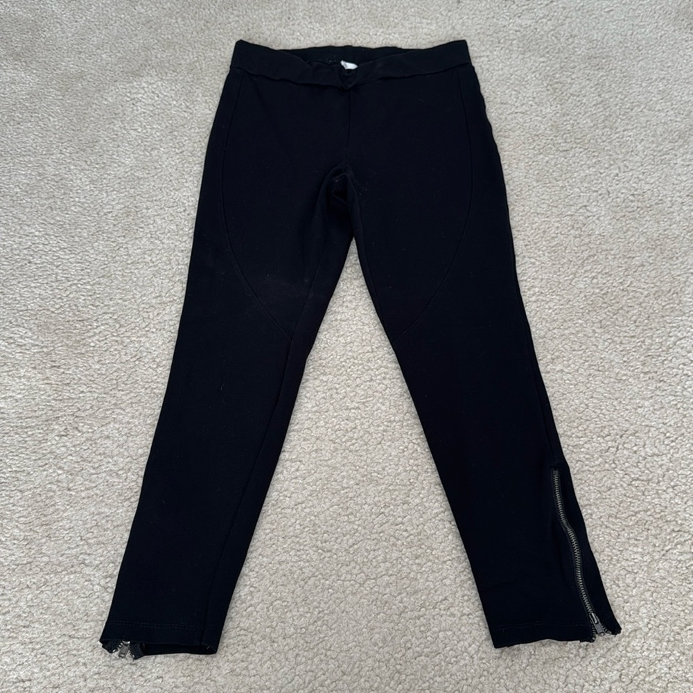 Lush Black Skinny Pants with Ankle Zipper - Size Medium